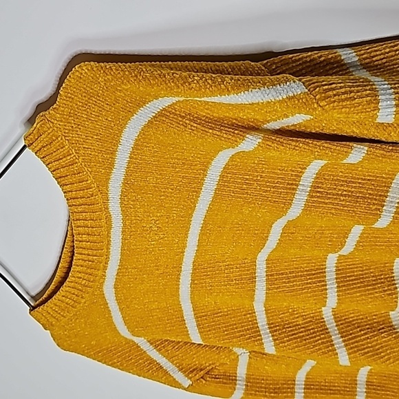 Luv Lane small yellow and white striped long sleeve sweater - Picture 3 of 5